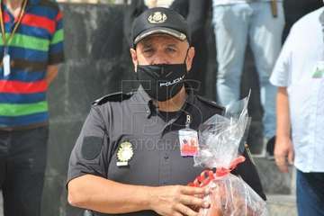 Homenaje a Jesús García Aller, comisario-jefe de la Policía Nacional de Telde (Foto Francisco Javier Santana)